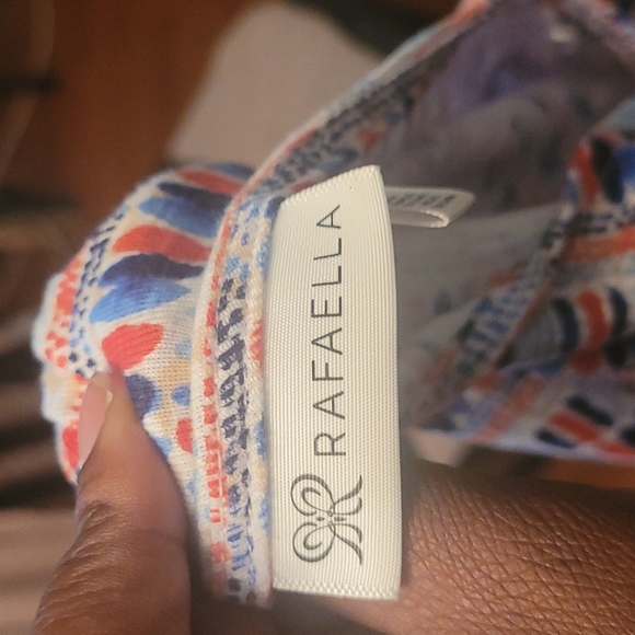 Rafaella Short Sleeve Shirt with ties on sleeve, Large - Picture 7 of 9